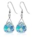 Shiny Clear AB Swarovski Crystal .925 Sterling Silver Fish Hook Dangle Earrings