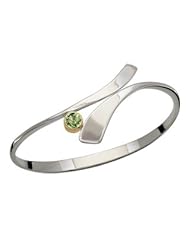 Ed Levin, Allemande Bracelet, Sea Foam Topaz, .925 Sterling Silver & 14K Gold, Sizes S - L, Expandable