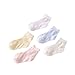 Searchself Little Girls' Cotton Breathable Mesh Thin Socks (Pack of 5)