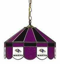 Imperial Baltimore Ravens Licensed 16-Inch Diameter Stained Glass Pub Light
