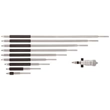 Starrett 124MBZ Solid-Rod Vernier Inside Micrometers Set, 50-300mm Range, 0.01mm Graduation, +/-0.003" Accuracy, With Case
