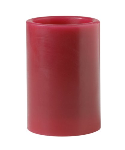 Mark Feldstein & Associates B4PAT 4-Inch Flameless Candle Pillar with Timer and Gift Box, Red Apple