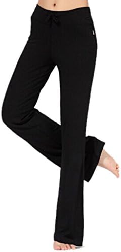 Cloudy Women's Modal Wide Leg Yoga Pants Linear Self Tie Waist, Multiple Colors Available(Black,US L/Asian XXL)