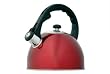Creative Home Satin Splendor Metallic 2.8 Quart Whistling Tea Kettle, Cranberry
