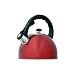 Creative Home Satin Splendor Metallic 2.8 Quart Whistling Tea Kettle, Cranberry