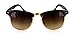 Retro Sun Sunglasses with Vintage Frames and Dark Tint for Modern, Stylish Men and Women (Black/Gold w/ Amber Lens)