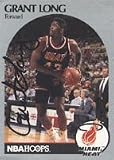 Grant Long, Miami Heat, 1990 Hoops Autographed Card