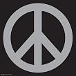 Peace Sign (Silver & Black) Art Poster Print - 24x36