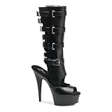 6 Inch Heel Sexy Platform Fashion Boots Open Back Open Toe Boots Buckle Detail