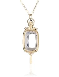 Monica Rich Kosann "Pocket watch Keys" Rock Crystal Rectangular Pocket Watch Key Necklace