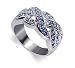 Sterling Silver Band Blue Sapphire Gemstone Ring