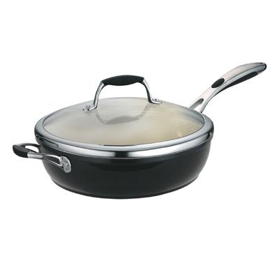 Tramontina 80110/021DS Gourmet Ceramica 01 Deluxe Covered Deep Skillet, 11-Inch, Metallic Black