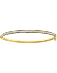 14 Karat Yellow Gold 3.82mm Shiny Oval Shape Bangle