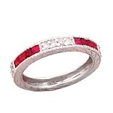 14K .65 CTW Princess Cut Ruby & Diamond Band