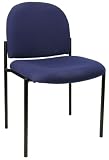 Comfortable Stackable Steel Side Office Chair, Navy