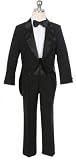 New 5 pc Tuxedo With Tails ~ Ring Bearer ~ Infant to Boys Sz 20 (Choice of Black, Ivory or White)
