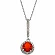 Lovely Mexican Fire Opal and Diamond Pendant