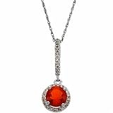 Lovely Mexican Fire Opal and Diamond Pendant