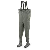 2 - ply Chest Waders with Rubber Boot Foot Green