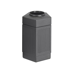 Safco(R) Trophy Collection Hexagon Indoor/Outdoor Receptacle, 29 1/2in.H, Black