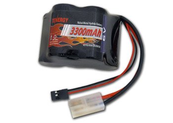 6V Tenergy 3300mAh NiMH Hump Battery Receiver Packs with Tamiya and JR Connector