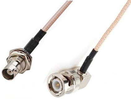 2 x RF pigtail cable BNC male right angle to BNC female bulkhead RG316 30CM