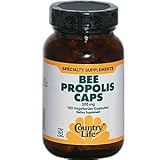 Country Life Bee Propolis Caps 500 mg - 100 Vegetarian Capsules, 2 Pack