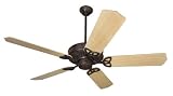 Craftmade Model AT52OI American Tradition Series Indoor Ceiling Fan in Old Iron with your choice of Blade Color - Shown with 52 Maple Standard Blades