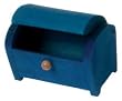 Handmade Doll House Wooden Trunk, Blue