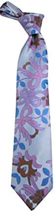 VS-19 - Mens Ultra Modern Tie and Hanky Set - Silk - Sky - Pink - Brown