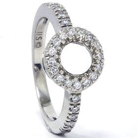 .33CT 14k White Gold Circle Round Diamond Semi Mount Engagement Setting Ring Color (G/H) Clarity (I1/I2) Sizes 6