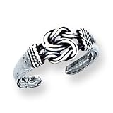 Sterling Silver Antiqued Love Knot Toe Ring