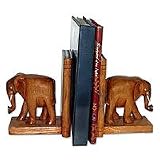 Wood bookends, 'African Elephants'