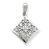 14k White Gold Diamond Vintage Pendant