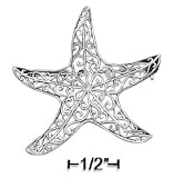 Sterling Sliver Filigree StarFish Pin with Curled Tips