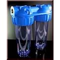 Hauswasserwerk Aussenfilter - Doppelfilter Leergeh�use Wasserfilter 10 Zoll f�r Brunnenwasser, Zisterne