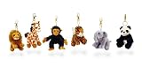 Keel 6 Assorted Jungle Animal Soft Toy KeychainsIMAGE
