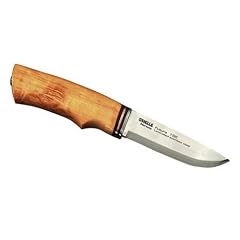 Helle Outdoormesser, Modell 155 Futura, Dreilagenstahl, Birkenholz, braune Lederscheide