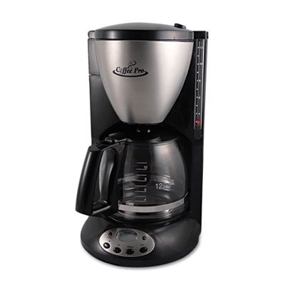 Coffeepro CP12BP Coffemaker,12-Cup,8-1/2 in.11-3/4 in.x14-1/2 in.,Black