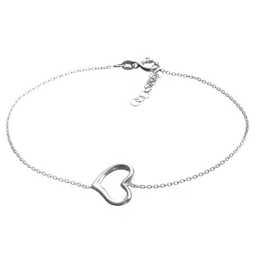 Sterling Silver Heart Anklet