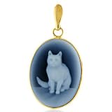 14KCatCameoPendant