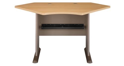 Bush Furniture 42" Series A Corner Wood Writing Desk in Light Oak