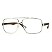 Vintage Style Clear Lens Glasses Mens Square Navigator Frame Gold, Light Wood