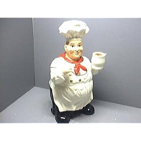 ITALIAN Fat CHEF 3-D Large Ceramic 15 COOKIE JAR *new* by KMC/KK-Chef