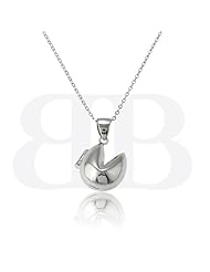 Sterling Silver Fortune Cookie Locket Pendant with 18" Chain