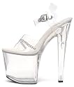 821-JEWEL, 8" Heel Clear Rhinestone Dancer Sandal.