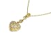 Gold Puff Heart Necklace with Crystals