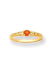 MadiK® Collection 14K Yellow Gold Genuine Citrine Birthstone Baby Ring Size 3