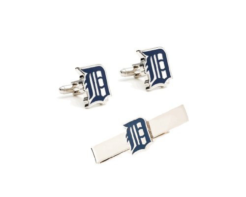 MLB Detroit Tigers Cufflinks and Tie Bar Gift Set