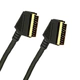 3M 21 PIN SCART TO SCART AV VIDEO DVD CABLE LEAD GOLD